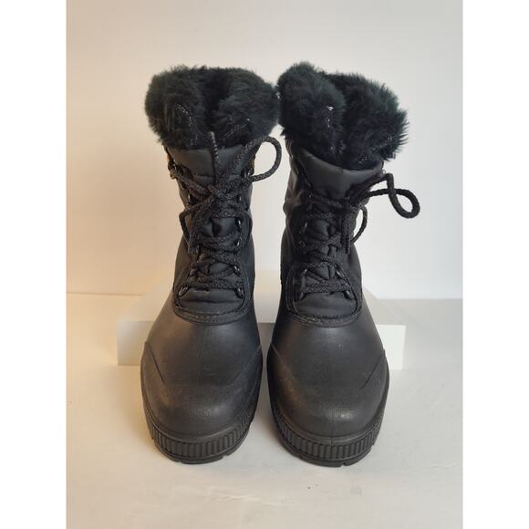 Sorel Boots Women's 6 Black Duck Boots Ankle Winter Snow Snowflake Vintage - Picture 3 of 14